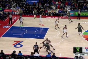 爱德华兹37分 戈贝尔23+19 格莱姆斯28分 森林狼送76人11连败